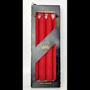 Kronelys 100% Stearin Pure Natural Wax Red Standard Wick Candles New Box Of 4